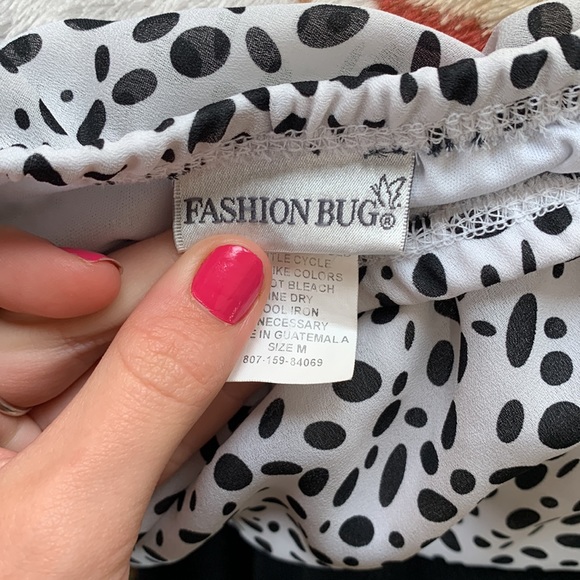 Fashion Bug Black/White speckled Fully lined modest dressy skirt Size M - Picture 3 of 3